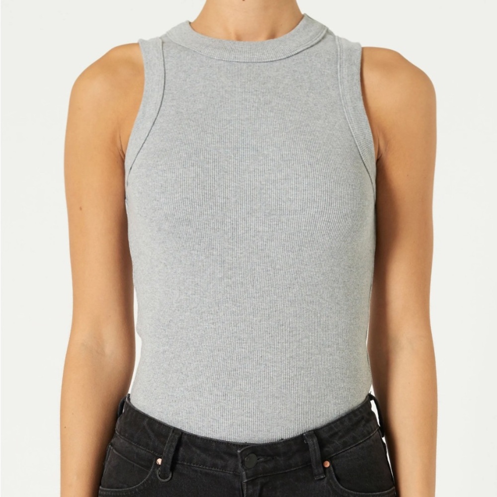 Neuw Light Gray Ribbed Top